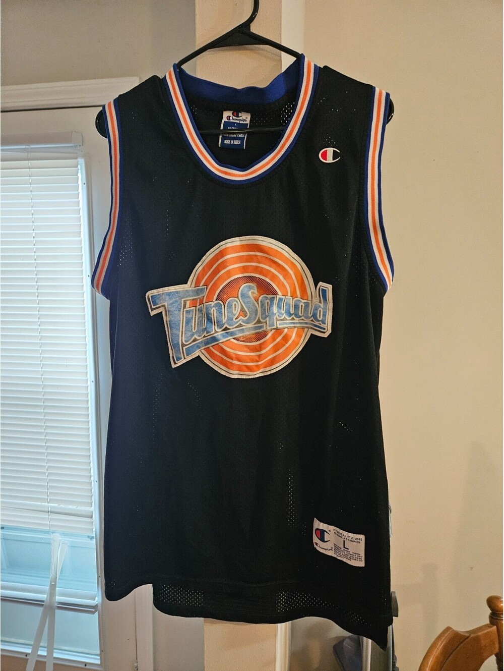Vintage Champion Space Jam Jersey Adult Large Black Tune Squad Bill Murray